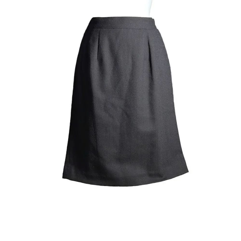 Lord & Taylor The American Petite Women's Pure New Wool Black Skirt Size SP